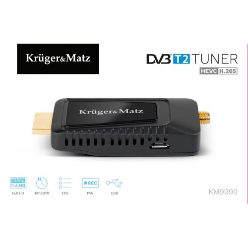 DVB-T2 tuner med HEVC H.265 – Krüger & Matz KM9999 mini