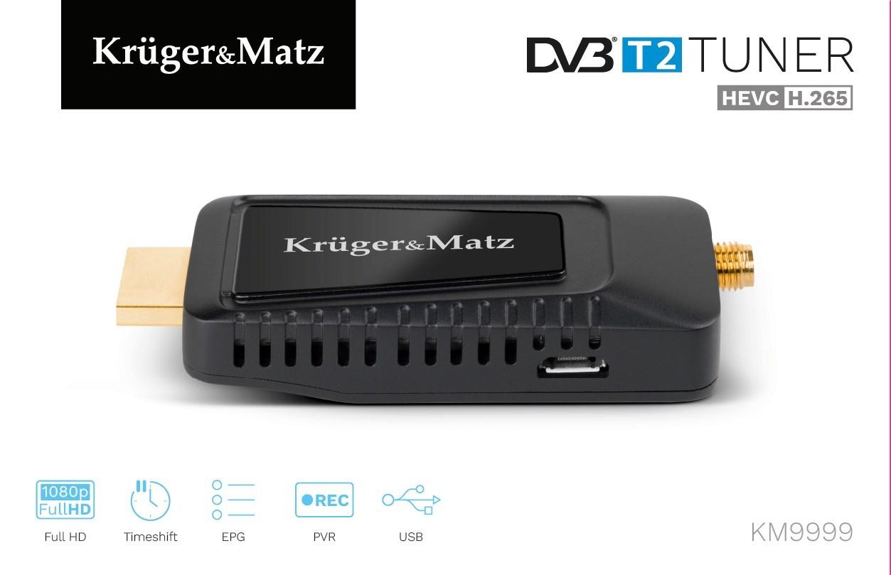 DVB-T2 tuner med HEVC H.265 – Krüger & Matz KM9999 mini