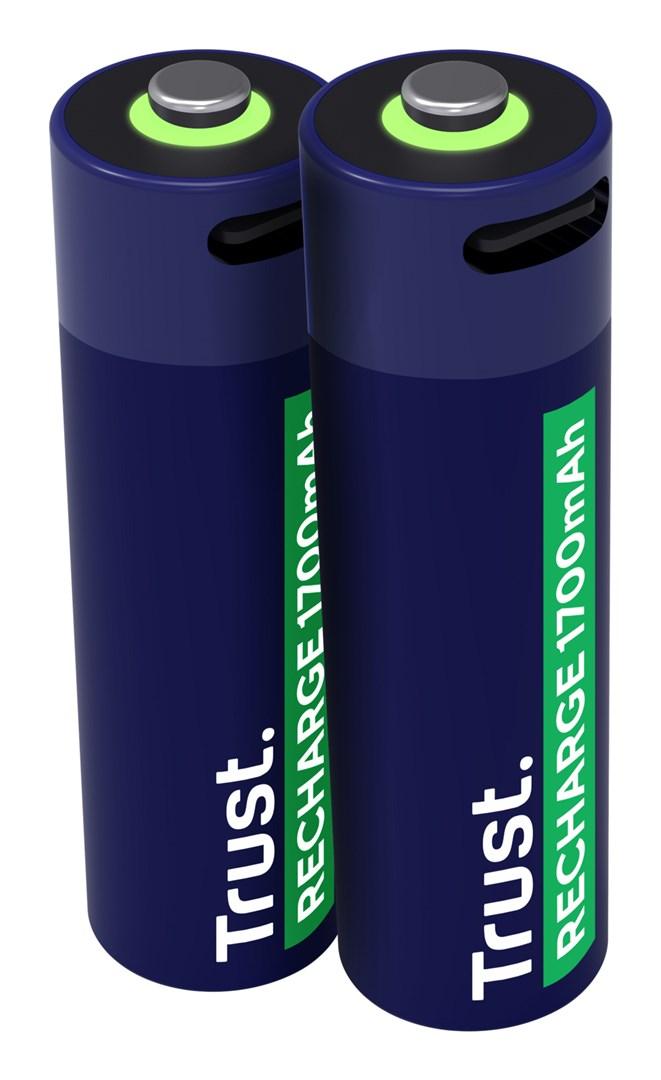Genopladelige AA batterier – Trust, 1700 mAh, 2 stk. billede