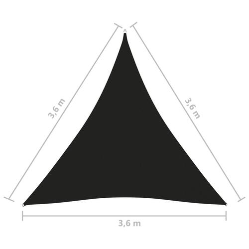 Solsejl 3,6x3,6x3,6 m oxfordstof trekantet sort