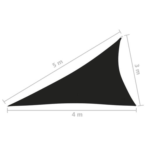 Solsejl 3x4x5 m trekantet oxfordstof sort