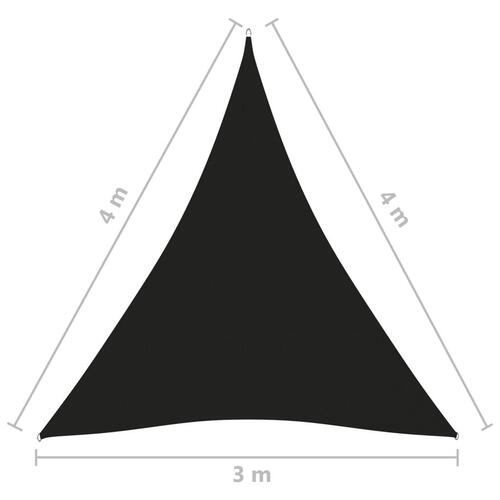Solsejl 3x4x4 m trekantet oxfordstof sort