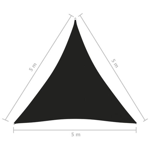 Solsejl 5x5x5 m trekantet oxfordstof sort