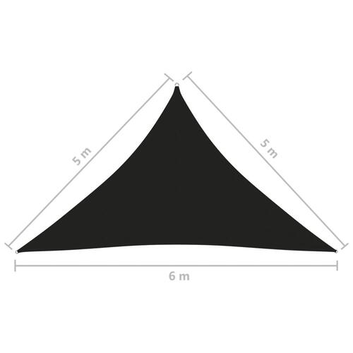 Solsejl 5x5x6 m trekantet oxfordstof sort