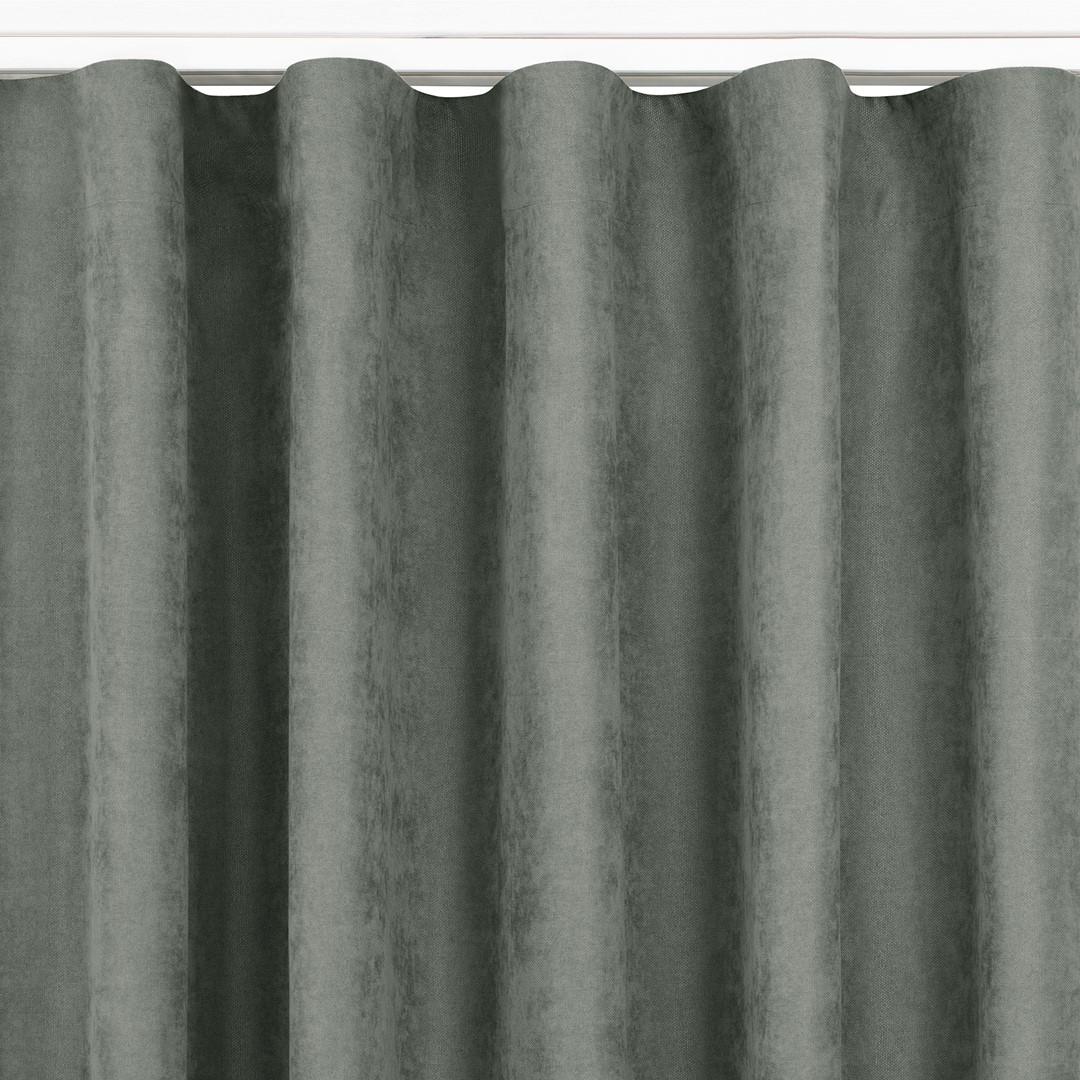 Mørklægningsgardin 420×270 cm grå - HOMEDE MILANA, wavebånd, chenille