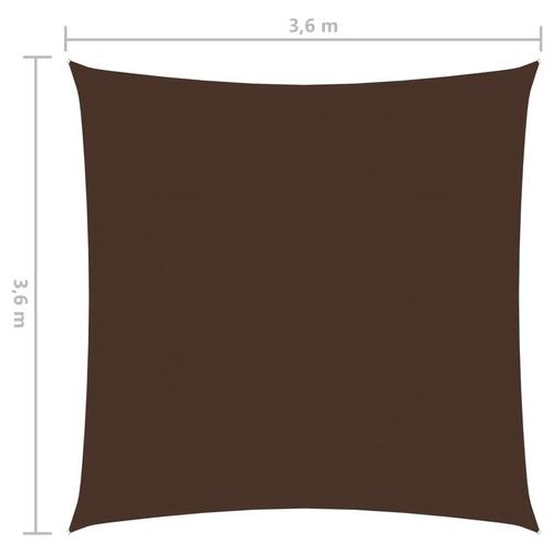 Solsejl 3,6x3,6 m oxfordstof firkantet brun