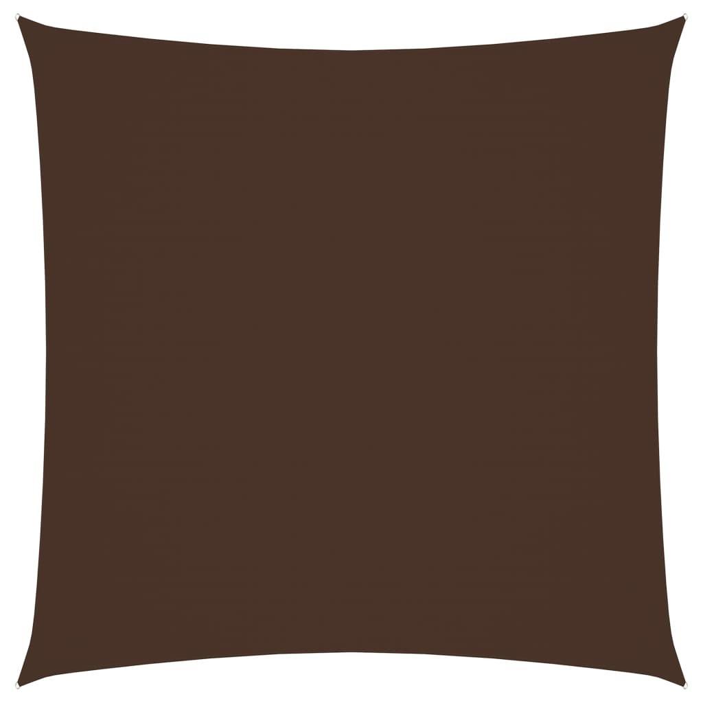 Solsejl 6x6 m firkantet oxfordstof brun