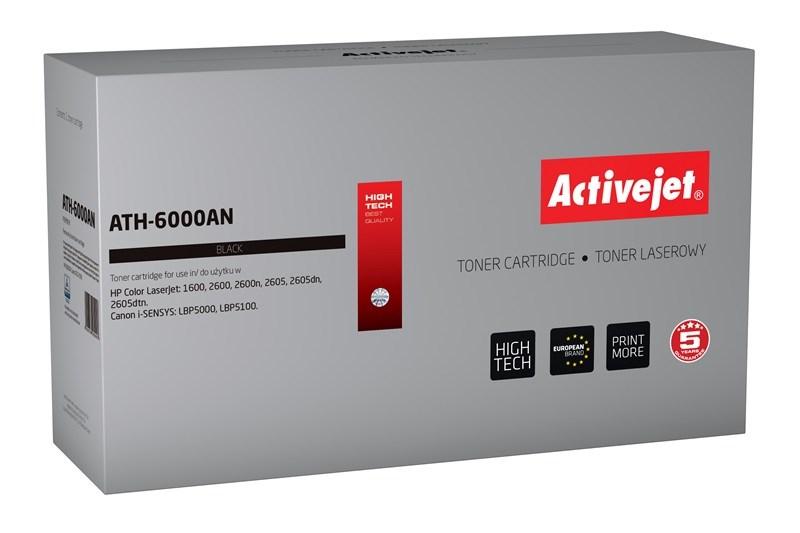 Toner til laserprinter Activejet ATH-6000AN - erstatning for HP 124A Q6000A / Canon CRG-707B - sort, 2.500 sider billede
