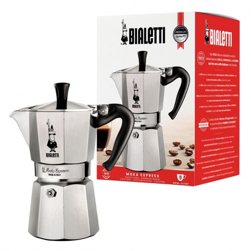 Kaffekande Moka – Bialetti Moka Express 0,55 l, sort/sølv