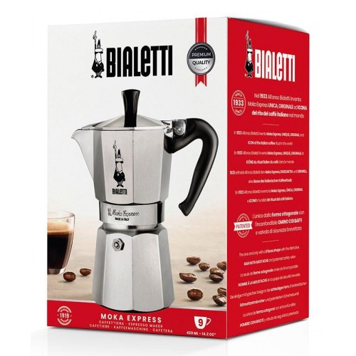 Kaffekande Moka – Bialetti Moka Express 0,55 l, sort/sølv