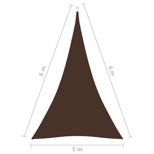 Solsejl 5x6x6 m trekantet oxfordstof brun