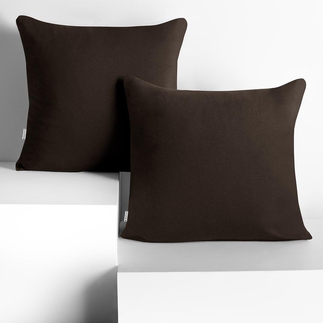 Pudebetræk 50x50 - DecoKing AMBER, mørkebrun jersey, klassisk