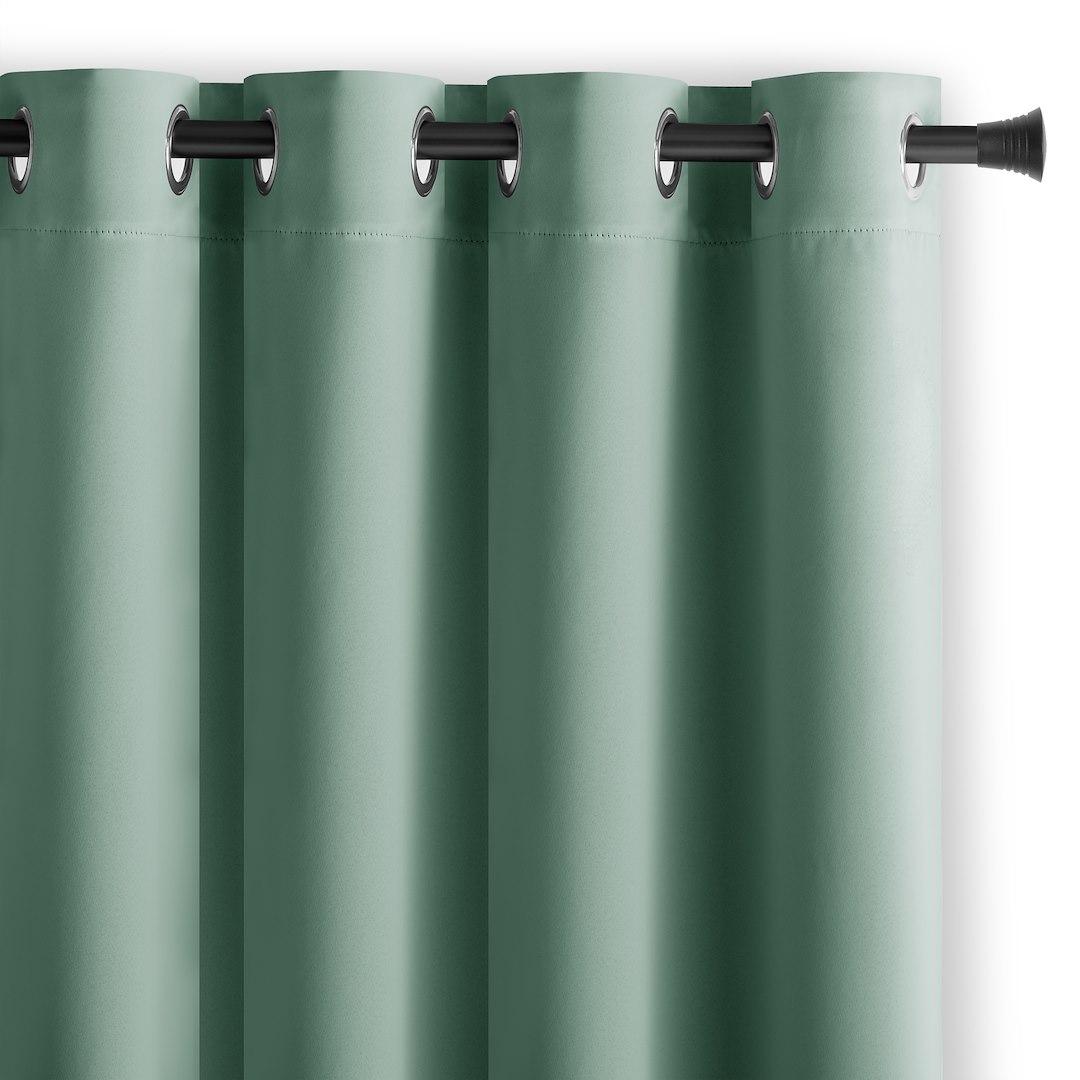 Mørklægningsgardin 140x270 mintgrøn - AmeliaHome BLACKOUT med sølvøskner