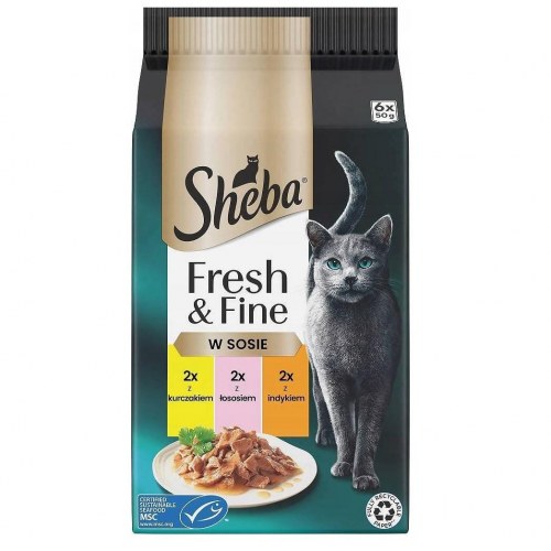 Kattemad vådfoder Sheba Fresh & Fine i sauce – 6 x 50 g