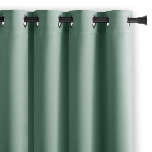 Mørklægningsgardin blackout 140x175 mintgrøn - AmeliaHome med sølv øskner