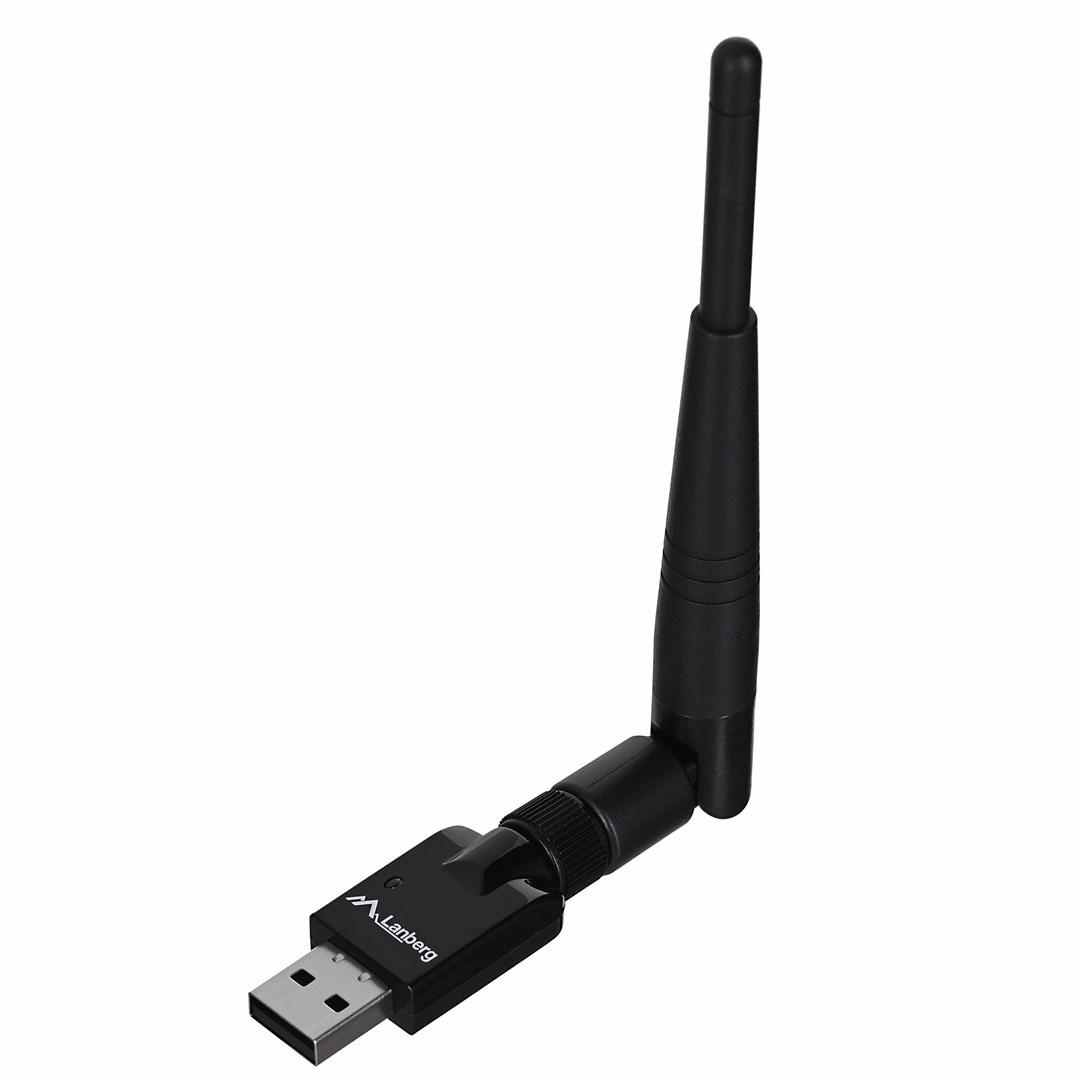 USB WiFi-adapter Lanberg NC-0150-WE – 150 Mbit/s, ekstern antenne billede