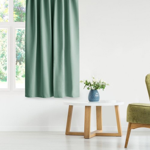 Mørklægningsgardin blackout 140x175 mintgrøn - AmeliaHome med sølv øskner