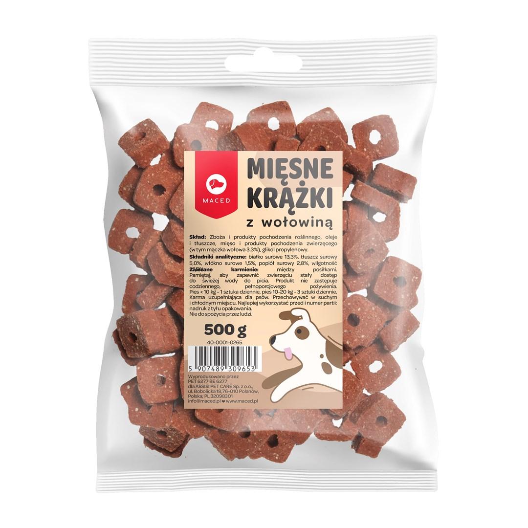Hundegodbidder med oksekød – MACED Meat Discs, 500 g