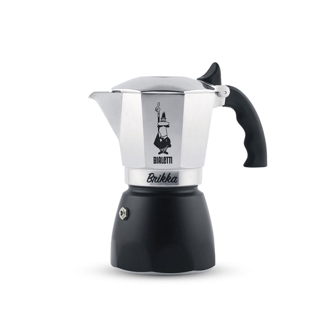 Bialetti Brikka, Moka gryde, 0,1 L, Sort, Rustfrit stål, Aluminium, 2 kopper, Termoplast