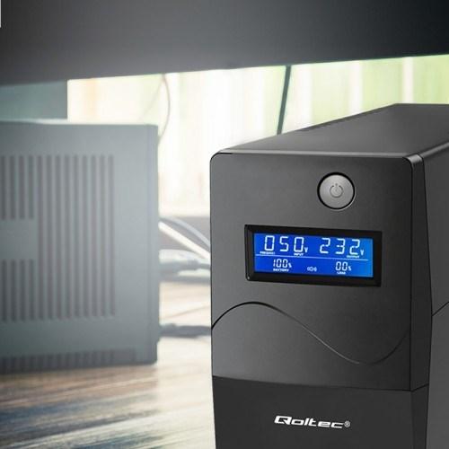 UPS strømforsyning – Qoltec Monolith, online dobbeltkonvertering, 0,45 kVA / 240 W, 2x Schuko