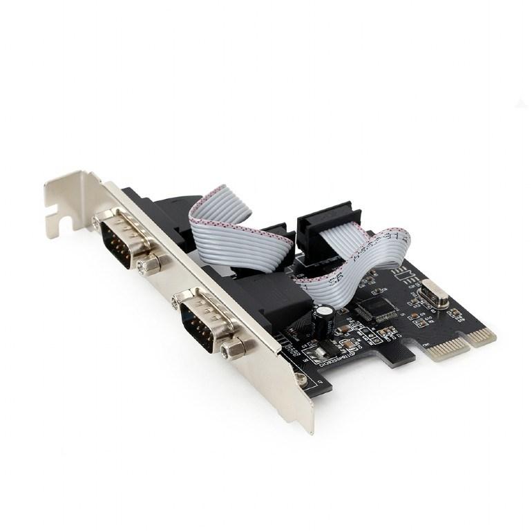 Seriel PCIe lavprofil kort - Gembird SPC-22 RS-232 (2 porte) billede