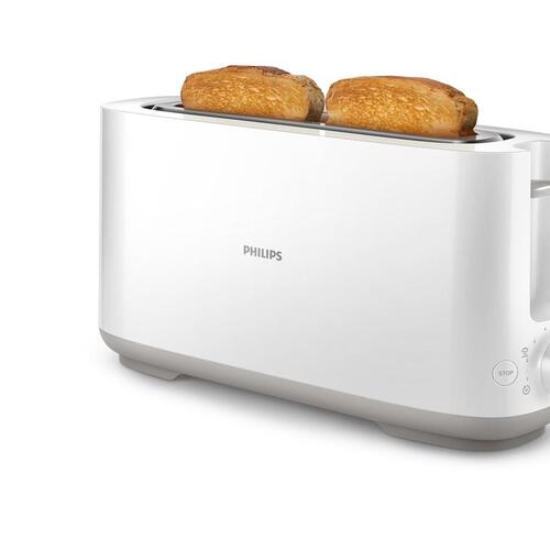 Brødrister – Philips Daily Collection HD2590/00, lang skive, 1.030 W, hvid