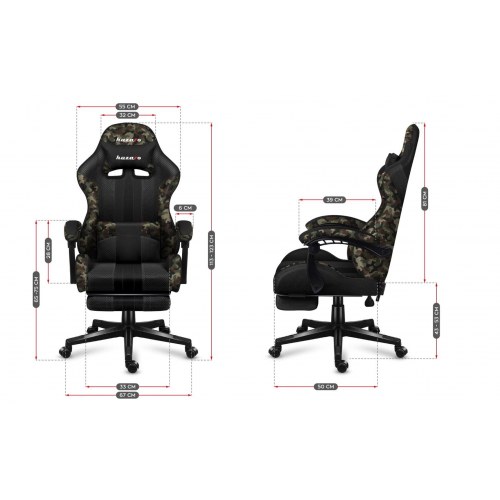 Gamerstol Huzaro Force 4.7 Camo Mesh – ergonomisk stol med fodstøtte