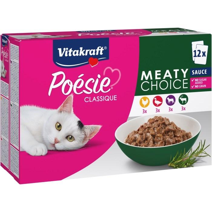 Vådfoder til kat – Vitakraft Poésie Classique Meaty Choice, 12 x 85 g