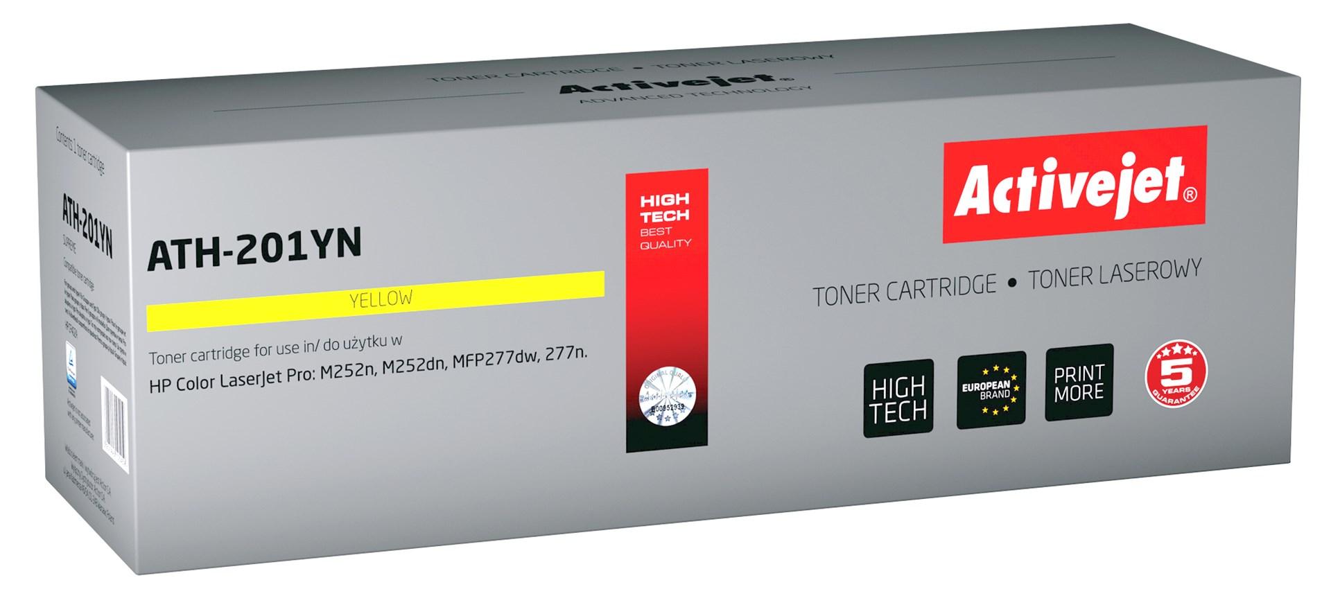 Toner til HP – Activejet ATH-201YN gul, erstatter HP 201A (CF402A), 1.400 sider billede