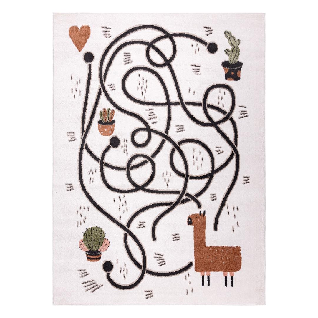 Gulvtæppe til børneværelse Hakano Beo Game 120×170 - creme
