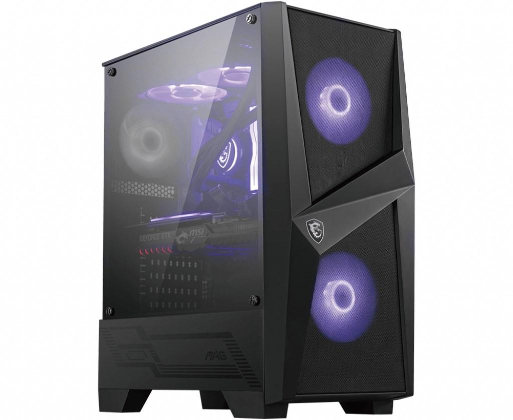 PC kabinet MSI MAG Forge 100M midi tower - sort, hærdet glas, ARGB billede