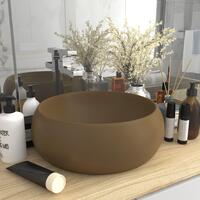 Luksuriøs håndvask 40x15 cm rund keramik mat cremefarvet