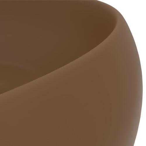 Luksuriøs håndvask 40x15 cm rund keramik mat cremefarvet