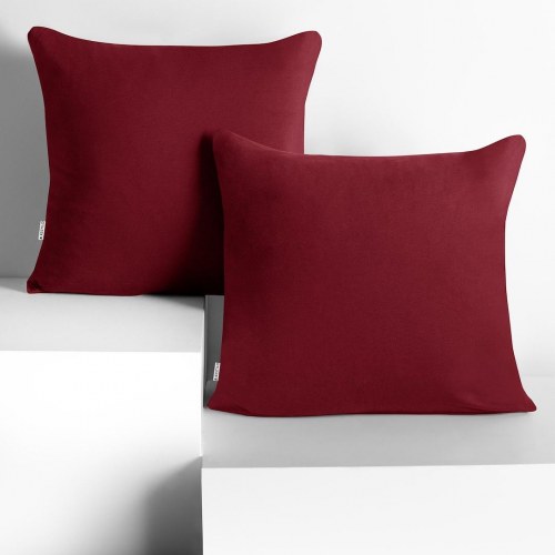 Pudebetræk 40x40 jersey - DecoKing AMBER, vinrød, klassisk