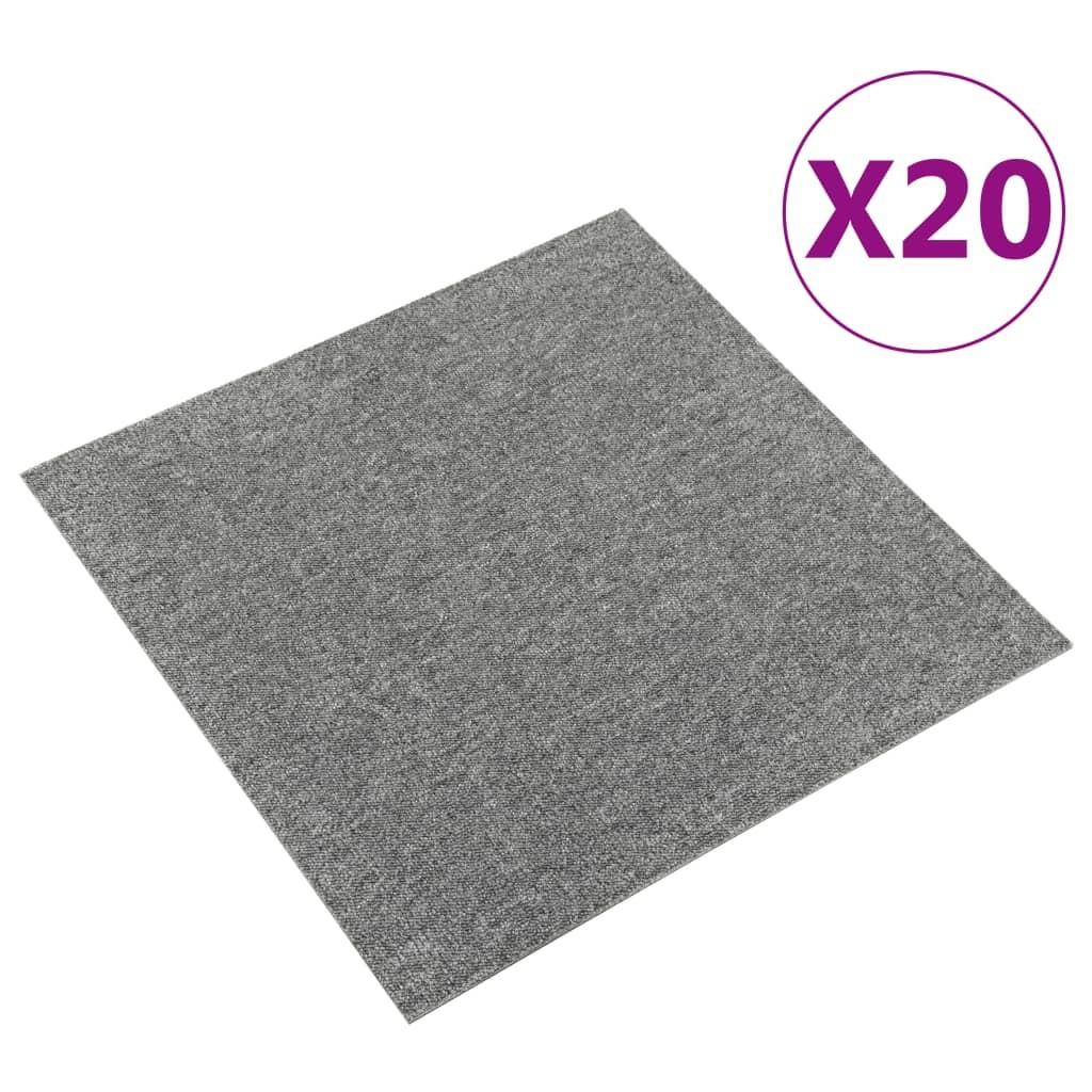 Tæppefliser 20 stk. 5 m² 50x50 cm grå