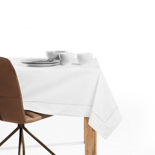 Dug hvid glat 110×200 cm - DecoKing Pure, klassisk rektangulær