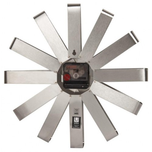 Vægur Umbra Ribbon – grå stål, Ø 30 cm