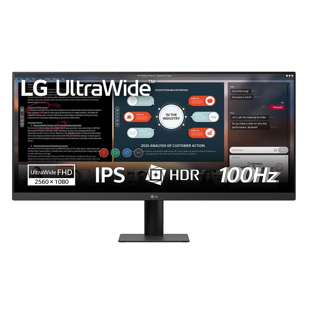 Skærm 29" LG UltraWide IPS WFHD 2560 × 1080, 100 Hz, HDR10 (sort)