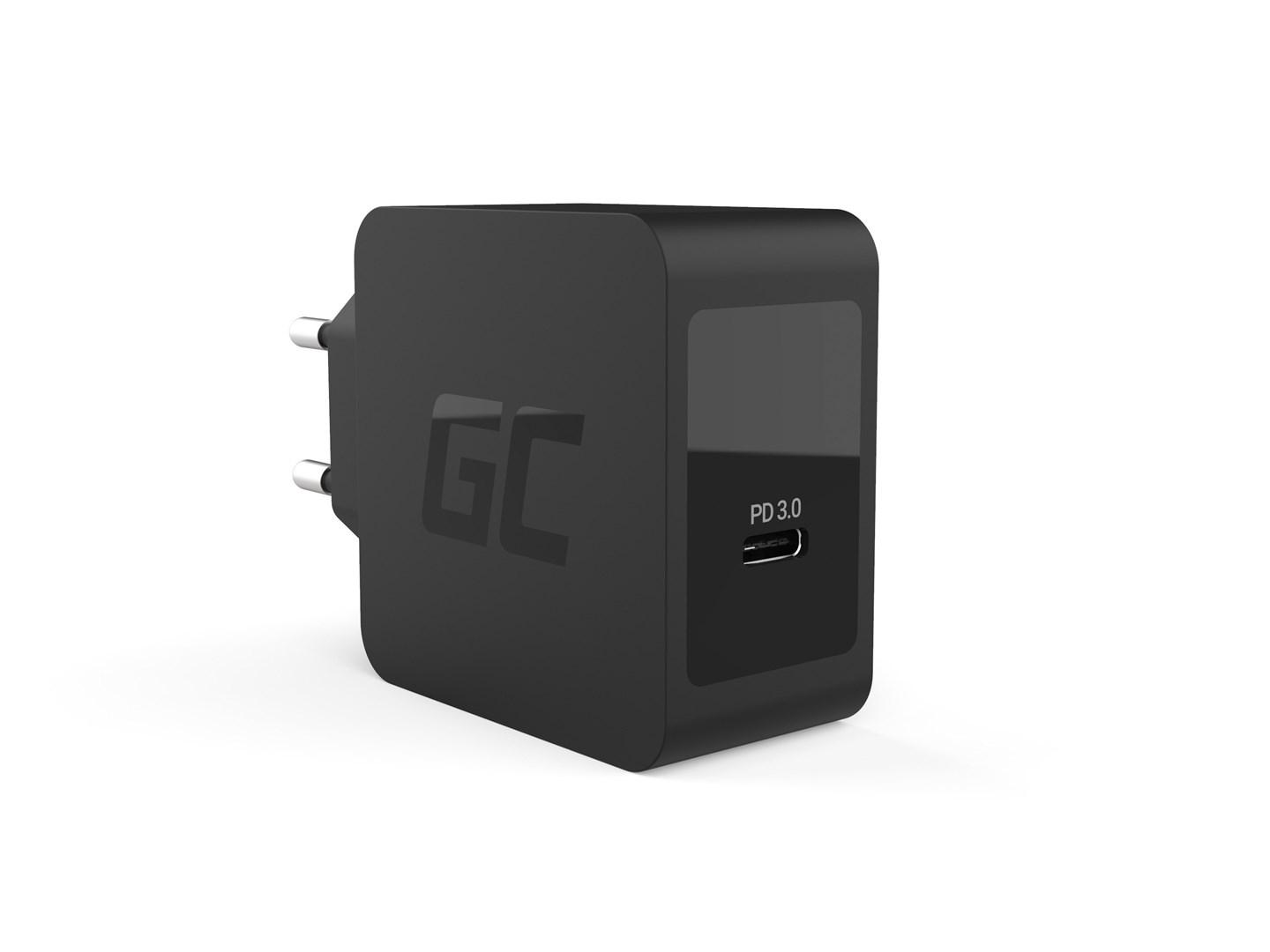 USB-C oplader 18 W med PD 3.0 – Green Cell, sort (indendørs)