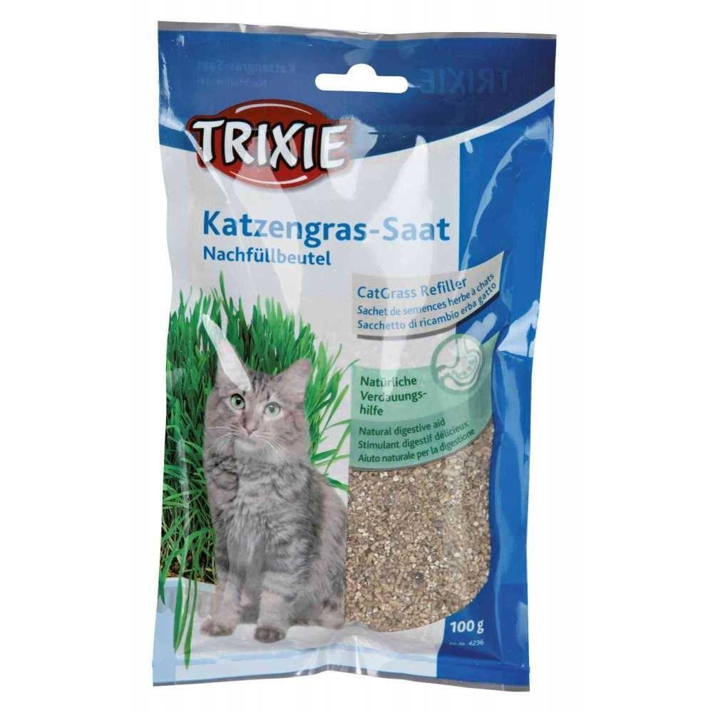 Kattegræs frø - TRIXIE påfyldningspose 100 g billede