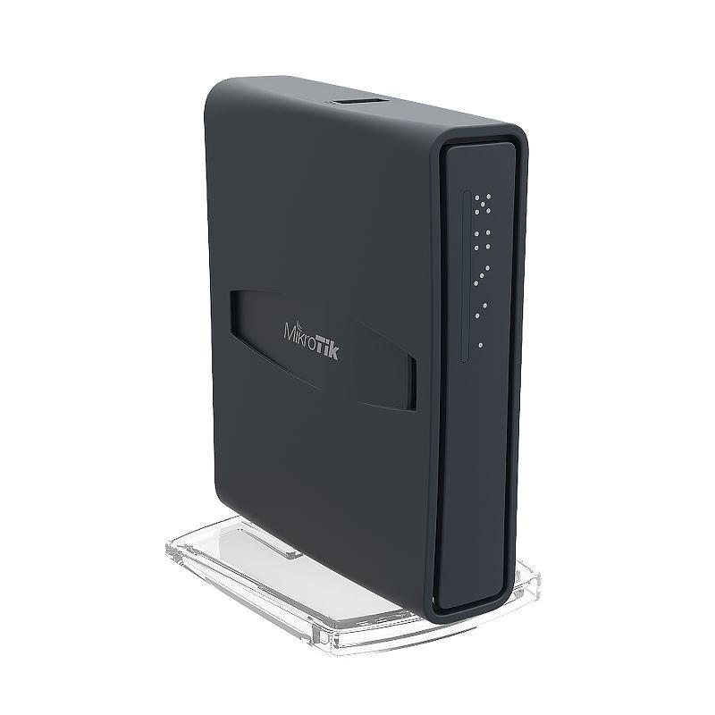 Router WiFi dual‑band MikroTik hAP ac lite tower – sort, PoE billede