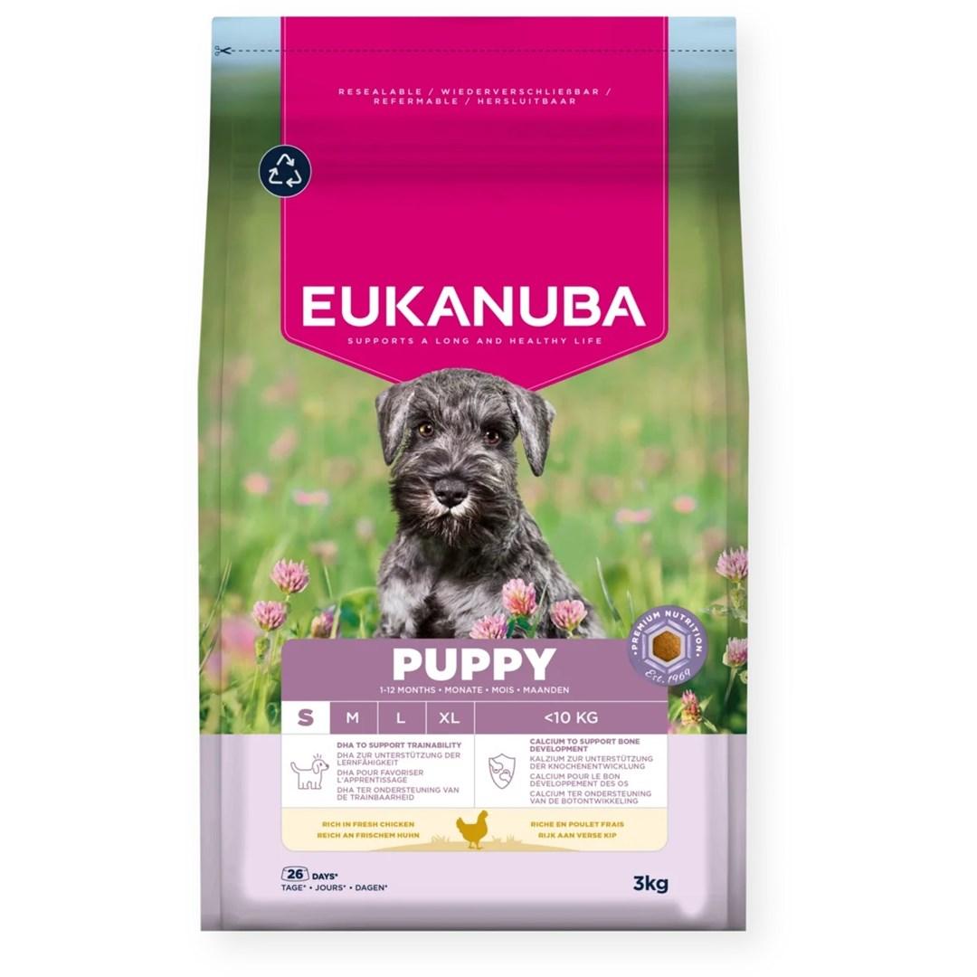 Hundefoder til hvalp – Eukanuba Puppy Small med kylling 3 kg