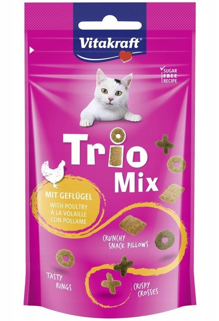 Kattegodbidder Vitakraft Trio Mix Fjerkræ 60 g billede