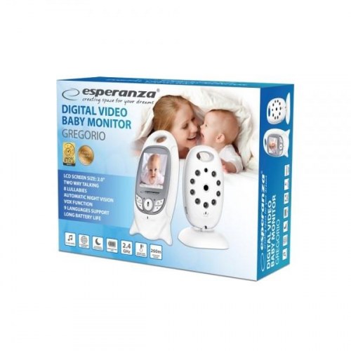 Babyalarm med video – Esperanza EHM001, 260 m, hvid