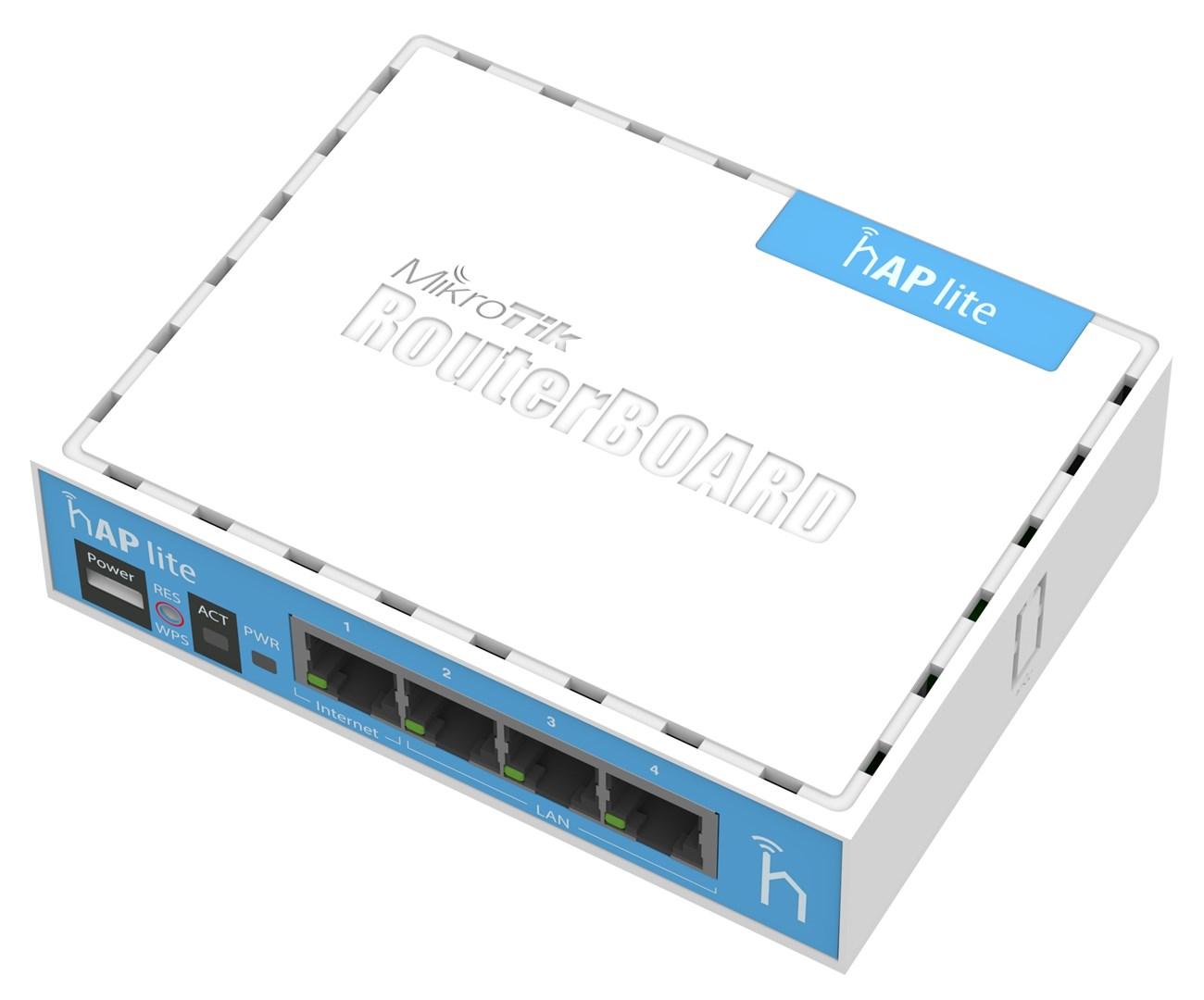 Router trådløs 2,4 GHz Mikrotik hAP lite - hvid billede