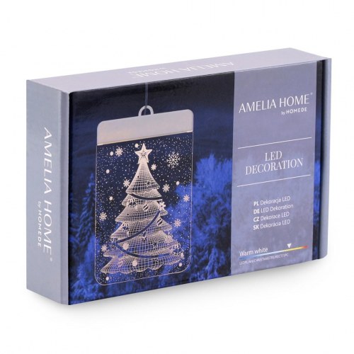 Julebelysning vinduesophæng – AmeliaHome Christmas Tree, transparent, indendørs