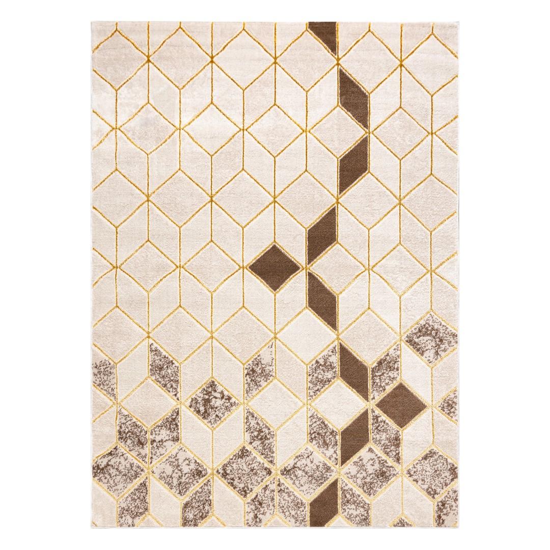 Gulvtæppe - Hakano Trex Geometric, creme 140×190 cm