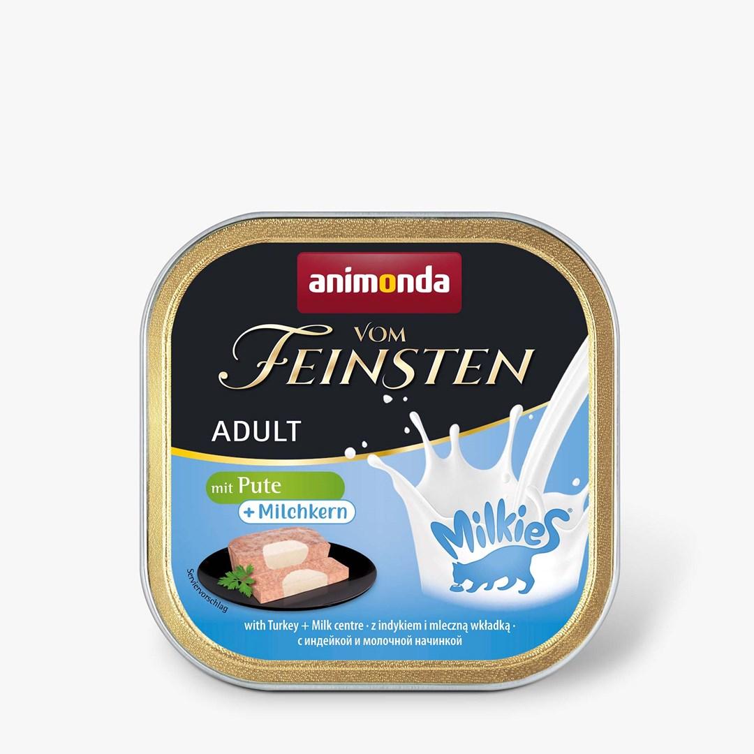 Vådfoder til kat – animonda Vom Feinsten Adult Milkies med kalkun og mælke-fyld, 100 g