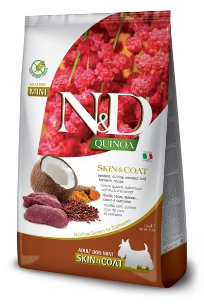 Hundefoder tørfoder Farmina N&D Quinoa Skin & Coat Hjort, Kokos – Adult Mini 2,5 kg