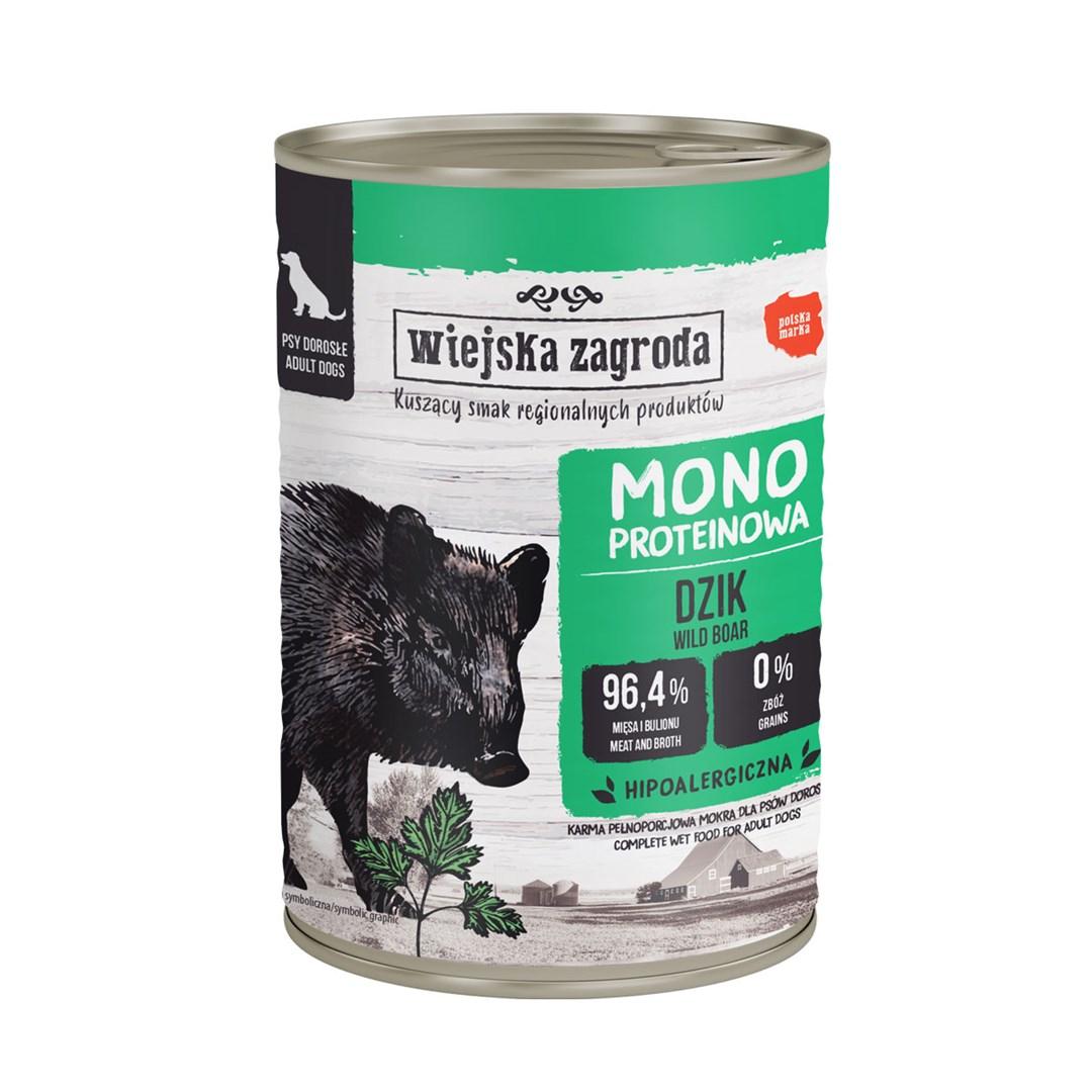 Hundefoder vådfoder – wiejska zagroda Monoprotein vildsvin 400 g